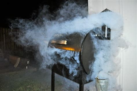 Smoking fish and meat in the same smoker.